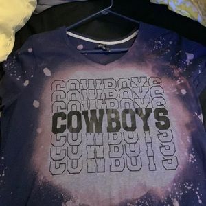 Cowboys custom bleached v neck T-shirt